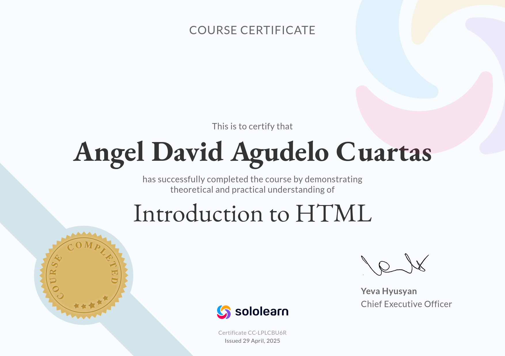 Certificado HTML5